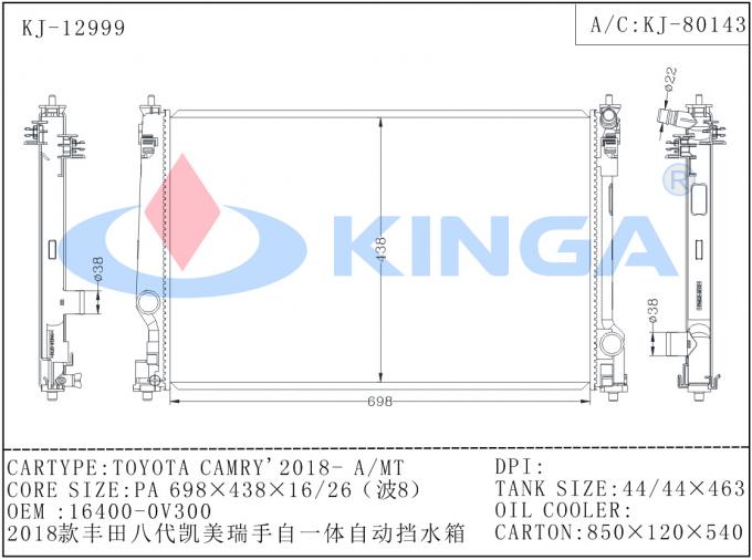 OEM di plastica 16400-0V300 dei pezzi di ricambio del radiatore 2018/automobile di Toyota Camry Toyota