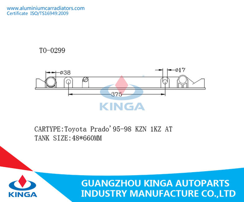 Toyota Prado '95-98 KZN 1kz alla dimensione dei carri armati 48*660mm del radiatore fornitore