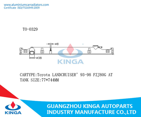 Carro armato di plastica del radiatore del sistema di raffreddamento per Toyota Landcruiser '93-98 FZJ80G A fornitore