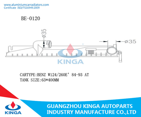 Carro armato di plastica del radiatore del BENZ per BENZ W124/260E'84-93 A fornitore