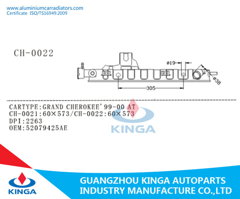 Carro armato di plastica del radiatore nero dello sbocco per Chrysler grandi 1999 - 2000 cherokee fornitore