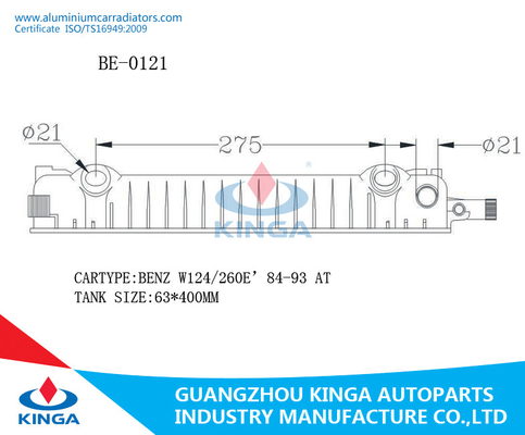 Giusta dimensione di BMW W201/260E'84-93 63*400 del carro armato del radiatore da vendere fornitore