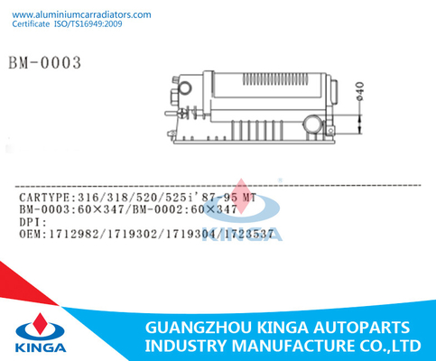 Trasmissione di plastica della TA di Bwm 316/318/520/525i della sostituzione del carro armato del radiatore di acqua sinistro dell'entrata fornitore
