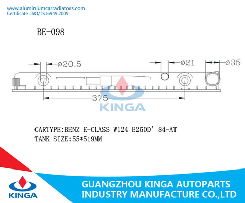 Sostituzione di plastica del carro armato del radiatore Pa66 per la CLASSE W124 E250D 84 del BENZ E A fornitore