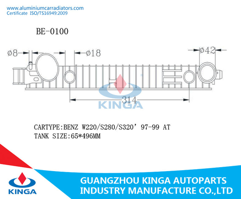 Alla riparazione di plastica del carro armato del radiatore del benz W220 S280 S320 97-99 del carro armato del radiatore della trasmissione fornitore