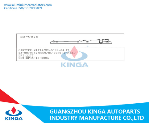 Carro armato di plastica MIATA/MX-5 99-04 del radiatore dell'OEM BP4X-15-200A A fornitore