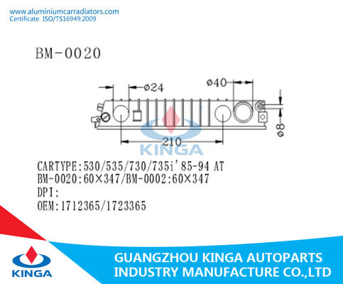 530/535/730/735i sinistro 85-94 ALL'OEM di plastica 1712365/1723365 del carro armato del lato del radiatore di riparazione fornitore