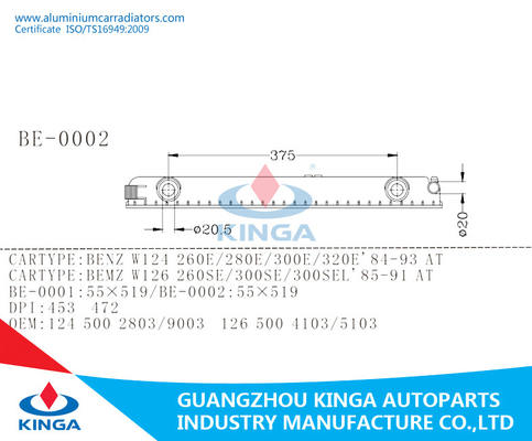 Benz W124/230E'84-93 alla riparazione di plastica 124 del radiatore del carro armato 500 2803/9003 fornitore