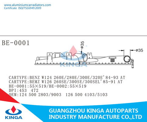 Riparazione di plastica 124 del carro armato del radiatore sinistro nero benz 500 2803/9003 W124/230E'84-93 A fornitore