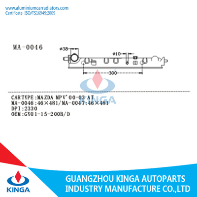 MAZDA MPV '00-03 ai carri armati del radiatore della sostituzione ha lasciato GY01-15-200B/D 481mm fornitore