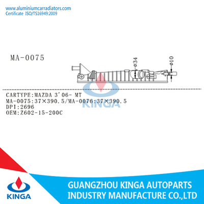 MAZDA 3' 06 - carri armati di plastica sinistri automatici per la disposizione, OEM Z602-15-200C del radiatore della TA fornitore