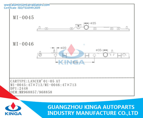 LANCER 01-05 al carro armato di plastica della cima del radiatore di acqua del carro armato del radiatore fornitore