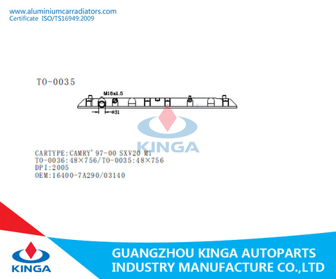 Carro armato di plastica del radiatore dello sbocco per Toyota Camry'97 - 00 Sxv20 Mt raffreddati ad acqua fornitore