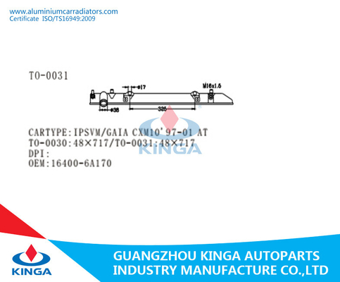 Carro armato di plastica 1997-2001 del radiatore di Toyota Ipsvm Gaia CXM10 16400-6A170 fornitore