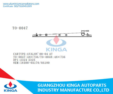 Radiatore dell'OEM 16400-0A170/0A180 A AVALON 2000-2004 di TOYOTA di plastica dei carri armati del radiatore del liquido refrigerante A fornitore
