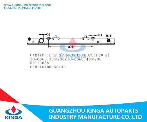 Il LS400/UCF20 di LEXUS 95-98 all'OEM di plastica del carro armato del forte radiatore 16400-50130 fornitore