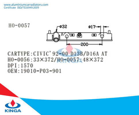 CIVIC'92-00 D13B/D16A al forte OEM di plastica 19010-P30-901 del carro armato del radiatore fornitore