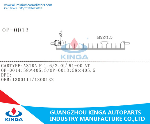 Il carro armato automatico del radiatore della bottiglia del radiatore della TA di Opel ASTRA LA F 1.6/2.0L'91-00 di mercato degli accessori parte fornitore