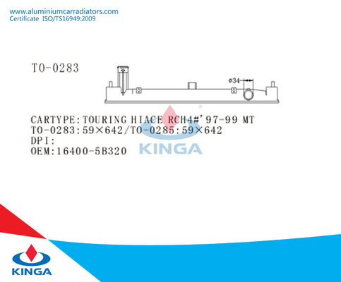 Carro armato di Raidator per la VISITA DELL'OEM 16400 5B320 della TA di HIACE RCH4# 97-99 fornitore