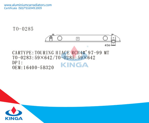 Carro armato del fondo del radiatore di acqua PA66 per la VISITA DELL'OEM 16400 5B320 della TA di HIACE RCH4# 97-99 fornitore