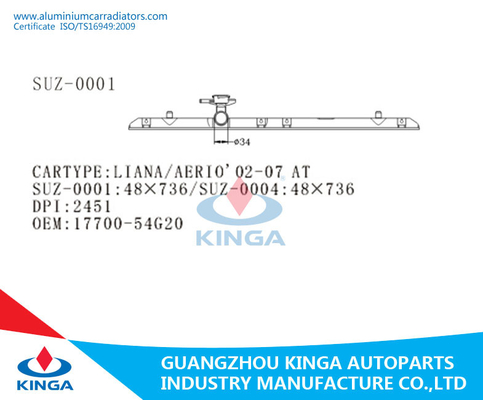 LIANA/AERIO'01-04 al carro armato di plastica della cima del radiatore dell'OEM 17700-54G10 del carro armato del radiatore fornitore