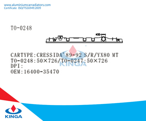 Sostituzione superiore del carro armato del radiatore per Toyota Cressida “89-92 S/R/YX80 in PA66+GF30 fornitore