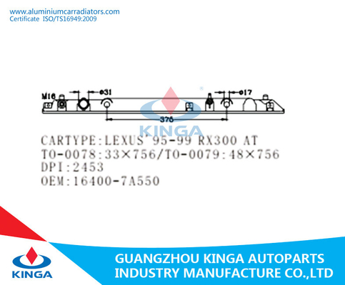 carro armato di plastica dell'estremità del radiatore dell'OEM 16400-7A550 del carro armato del radiatore automatico della r TOYOTA LEXUS'95-99 RX300 fornitore