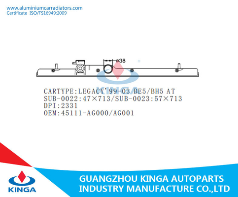 Il sistema di raffreddamento per l'acqua di LEGACY'99-03 BE5/BH5 sostituisce l'OEM 45111-AG000 del carro armato dell'entrata del radiatore fornitore