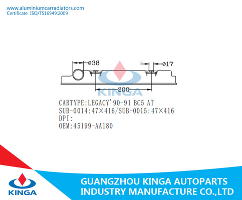 LEGACY'90-91 BC5 all'OEM di plastica 45199-AA180 del carro armato del radiatore lasciato le parti del carro armato del radiatore fornitore
