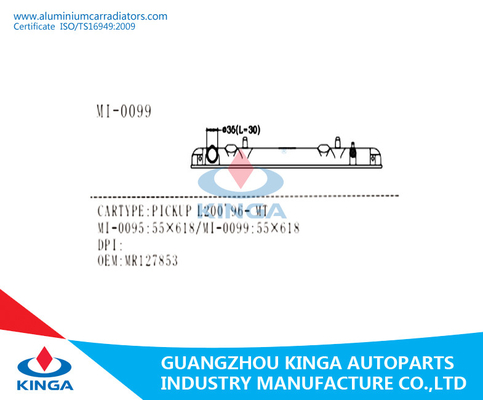 Carro armato di plastica del fondo del radiatore dell'OEM MR127853 del carro armato del radiatore della TA della raccolta L200'96- fornitore